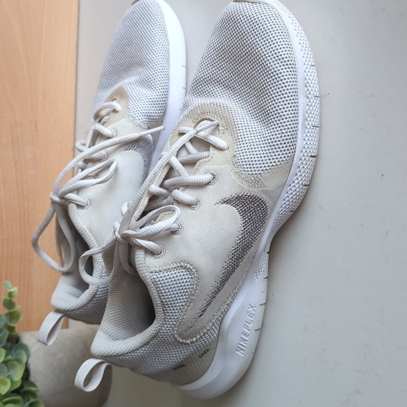 Nike flex runner stroke running light grey off white sneakers - Picture 3 of 14